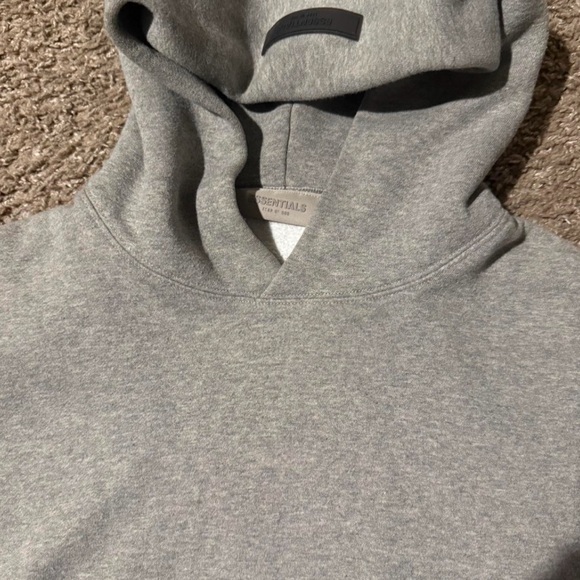 Essentials Heather Gray Hoodie - Picture 5 of 6
